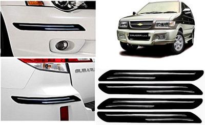 Auto Kite Plastic, Silver Plated Car Bumper Guard(Black, Silver, Pack of 4 Pcs Bumper Protector, Chevrolet, Tavera)