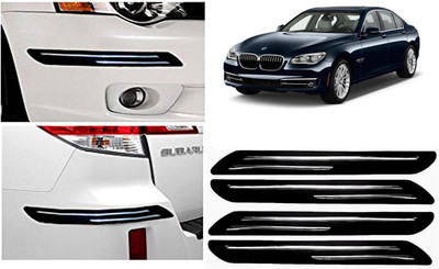 Auto Kite Plastic, Silver Plated Car Bumper Guard(Black, Silver, Pack of 4 Pcs Bumper Protector, BMW, 7 Series)
