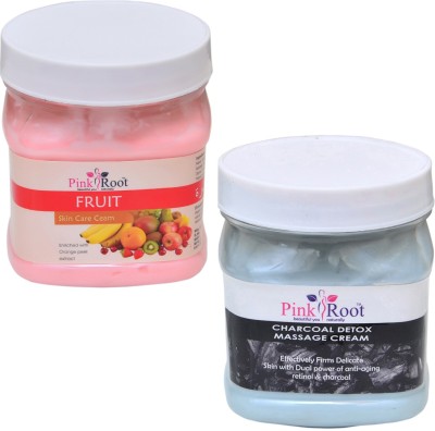 PINKROOT FRUIT CREAM 500GM WITH CHARCOAL CREAM 500GM(2 Items in the set)