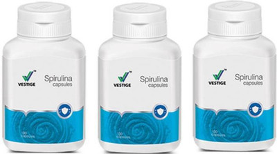 Vestige Spirulina Capsules 100 Capsules (pack of 3 )(3 Items in the set)