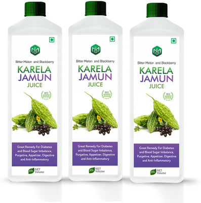 Scorlife Karela Jamun Juice Sugar Free [Pack of 3](3 x 1000 ml)