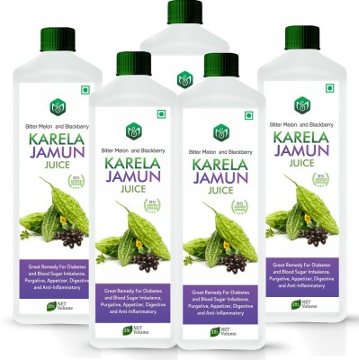 Scorlife Karela Jamun Juice Sugar Free [Pack of 5](5 x 1000 ml)