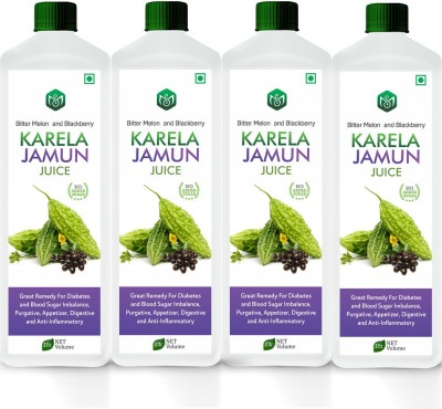 Scorlife Karela Jamun Juice Sugar Free [Pack of 4](4 x 1000 ml)