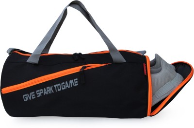 Sfane Men & Women Give Spark Black with Separate Shoe Compartment (orange) Sports Duffel Gym Duffel Bag