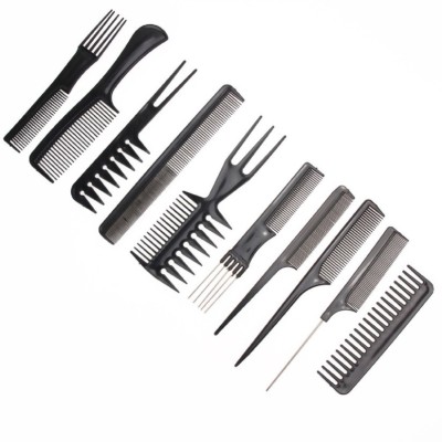 Shopeleven Slh12 10Pcs Pro Salon Hair Cut Styling Hairdressing Barbers Combs Brush Comb Set, Black (Set of 10)Be