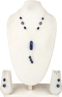 Pearlz Ocean Alloy Silver Blue Jewellery Set(Pack of 1)