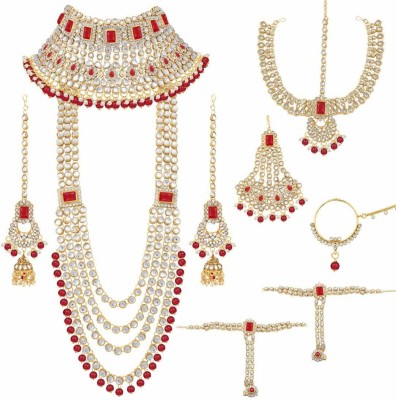 YELLOW CHIMES Copper Gold-plated Red, Gold Jewellery Set(Pack of 1)