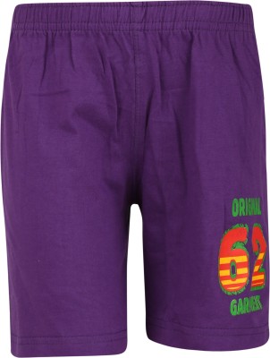 dongli Short For Boys Casual Printed Cotton Blend(Purple, Pack of 1)