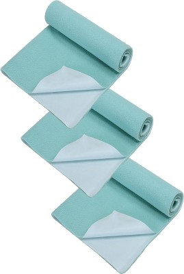 KidBee Polyester, Rubber, Cotton Baby Bed Protecting Mat(SeaGreen, Small, Pack of 3)