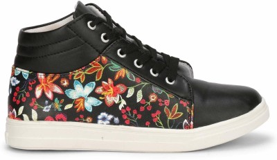 COMMANDER 708 Black High Tops For Women(Black , 6)