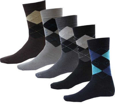 kiyo Men Printed Mid-Calf/Crew(Pack of 5)