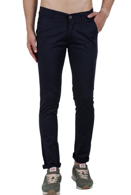 DOZZER Slim Fit Men Blue Trousers