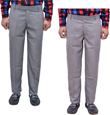 IndiWeaves Relaxed Men Grey Trousers