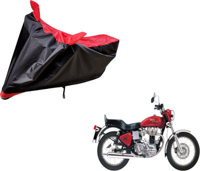 Amanzo Two Wheeler Cover for Royal Enfield(Black, Red)