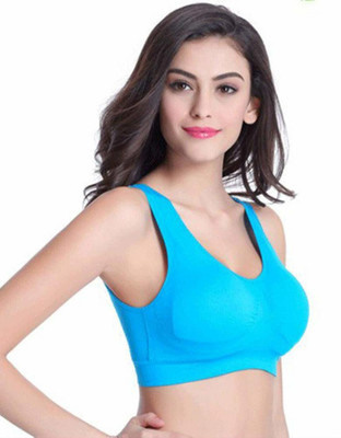 IndiRocks Air Bra, Stretchable Non-Padded and Non-Wired , Freesize Women Full Coverage Non Padded Bra(Light Blue)