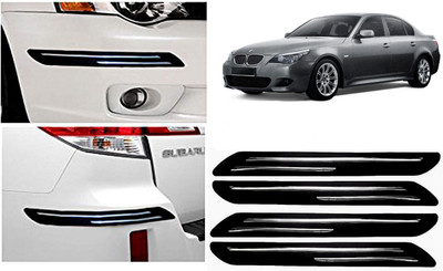 Auto Kite Plastic, Silver Plated Car Bumper Guard(Black, Silver, Pack of 4 Pcs Bumper Protector, BMW, 525i)
