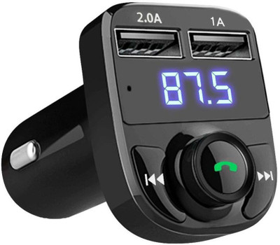 Saztech v5.0 Car Bluetooth Device with FM Transmitter, FM Player, USB Cable, MP3 Player, Car Charger(Black)