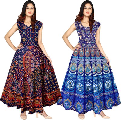 Madanam Women Maxi Multicolor Dress