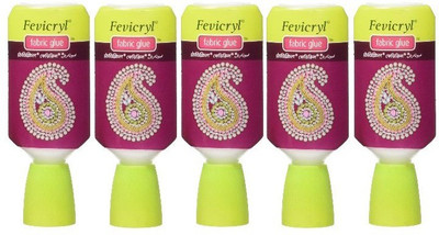 Fevicryl No Stitch Fabric Glue - Set of 5 Adhesive(30 ml)
