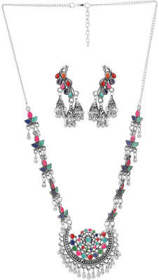Shining Angel Oxidised Silver Silver Multicolor Jewellery Set(Pack of 1)