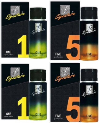 tfz 2 Signature One and 2 Signature Five Perfume 100ml Each (Pack of 4) Eau de Parfum  -  400 ml(For Men & Women)