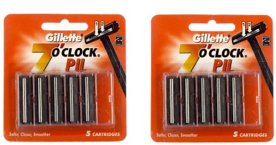 Gillette (7) O Clock Pll Cartridges 10 Pcs.(Pack of 2)