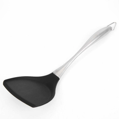 Baskety Silicone Spatula Black - 500°F Heat Resistant Seamless SIlicone Spatulas Non-Stick Spatula(Pack of 1)
