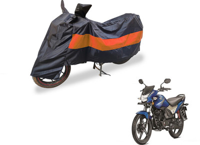 Auto Hub Two Wheeler Cover for Honda(CB Shine, Black, Orange)