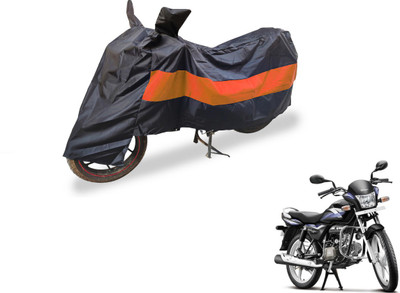 Auto Hub Two Wheeler Cover for Hero(Splendor Pro, Black, Orange)