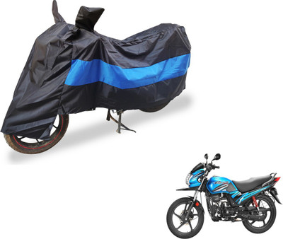 Amanzo Two Wheeler Cover for Hero(Passion Pro TR, Black, Blue)