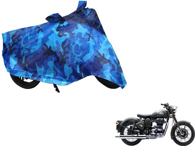Auto Hub Two Wheeler Cover for Royal Enfield(Battle Green, Multicolor)