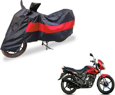 Auto Hub Two Wheeler Cover for TVS(Flame DS 125, Black, Red)