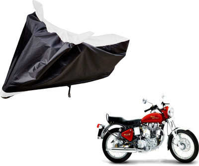 Auto Hub Two Wheeler Cover for Royal Enfield(Black, White)