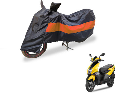 Auto Hub Two Wheeler Cover for TVS(NTORQ, Black, Orange)