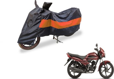 Auto Hub Two Wheeler Cover for Honda(Dream Yuga, Black, Orange)