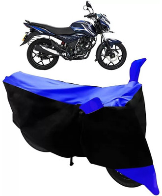 KAROBAR Two Wheeler Cover for Bajaj(Discover 125 DTS-i, Black, Blue)