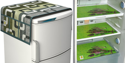 YELLOW WEAVES Fridge Mat(Width: 28 cm, Green)