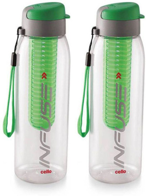 cello 800 ml Plastic Sipper(Pack of 2, Green)