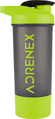 Adrenex by Flipkart 700 ml Plastic Shaker(Pack of 1, Grey, Green)