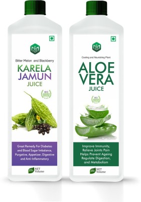 Scorlife Karela Jamun Juice 1000ml. & Aloe Vera Juice 1000ml. Sugar Free(2 x 1000 ml)