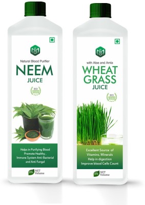 Scorlife Neem Juice 1000ml. & Wheatgrass Juice 1000ml. Sugar Free(2 x 1000 ml)