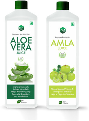 Scorlife Aloe Vera Juice 1000ml. & Amla Juice 1000ml. Sugar Free(2 x 1000 ml)