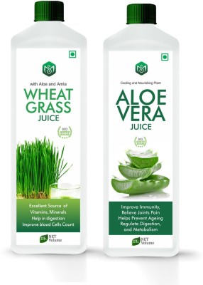 Scorlife Wheatgrass Juice 1000ml. & Aloe Vera Juice 1000ml. Sugar Free(2 x 1000 ml)