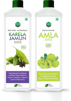 Scorlife Karela Jamun Juice 1000ml. & Amla Juice 1000ml. Sugar Free(2 x 1000 ml)
