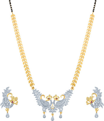 LUXOR Alloy Gold-plated Gold, White Jewellery Set(Pack of 1)
