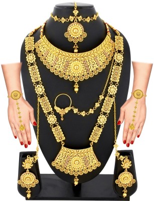 R Swadeshi Creations Copper Gold-plated Gold Jewellery Set(Pack of 1)