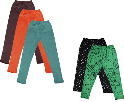 IndiWeaves Legging For Girls(Multicolor Pack of 5)
