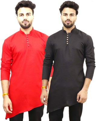 Kiaz Men Self Design A-line Kurta(Multicolor)