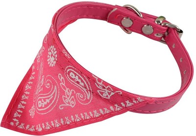 Sage Square Faux Leather Adjustable Scarf Cum Neckerchief Collar (Pink) Dog & Cat Show Collar(Medium, Pink)