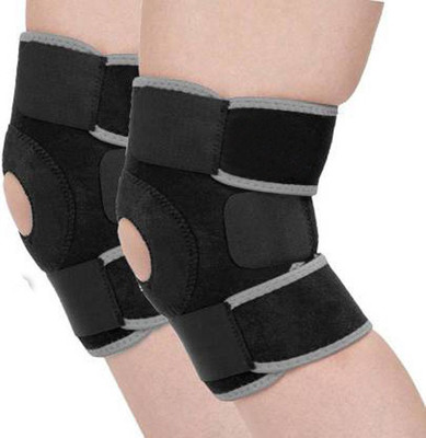 DreamPalace India Pack of 2, Adjustable Knee Cap Support Knee Support(Black)